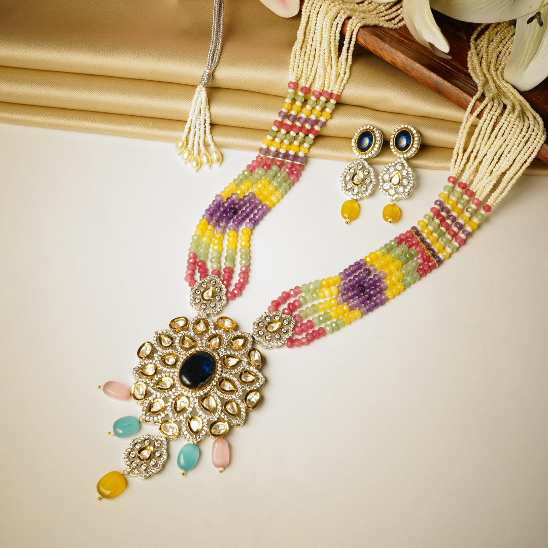 Kundan Meenakari Pearl Necklace Set