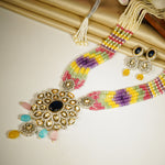 Load image into Gallery viewer, Kundan Meenakari Pearl Necklace Set