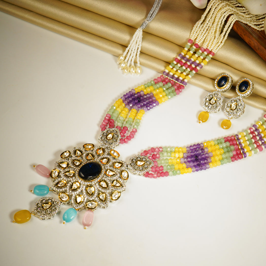 Kundan Meenakari Pearl Necklace Set