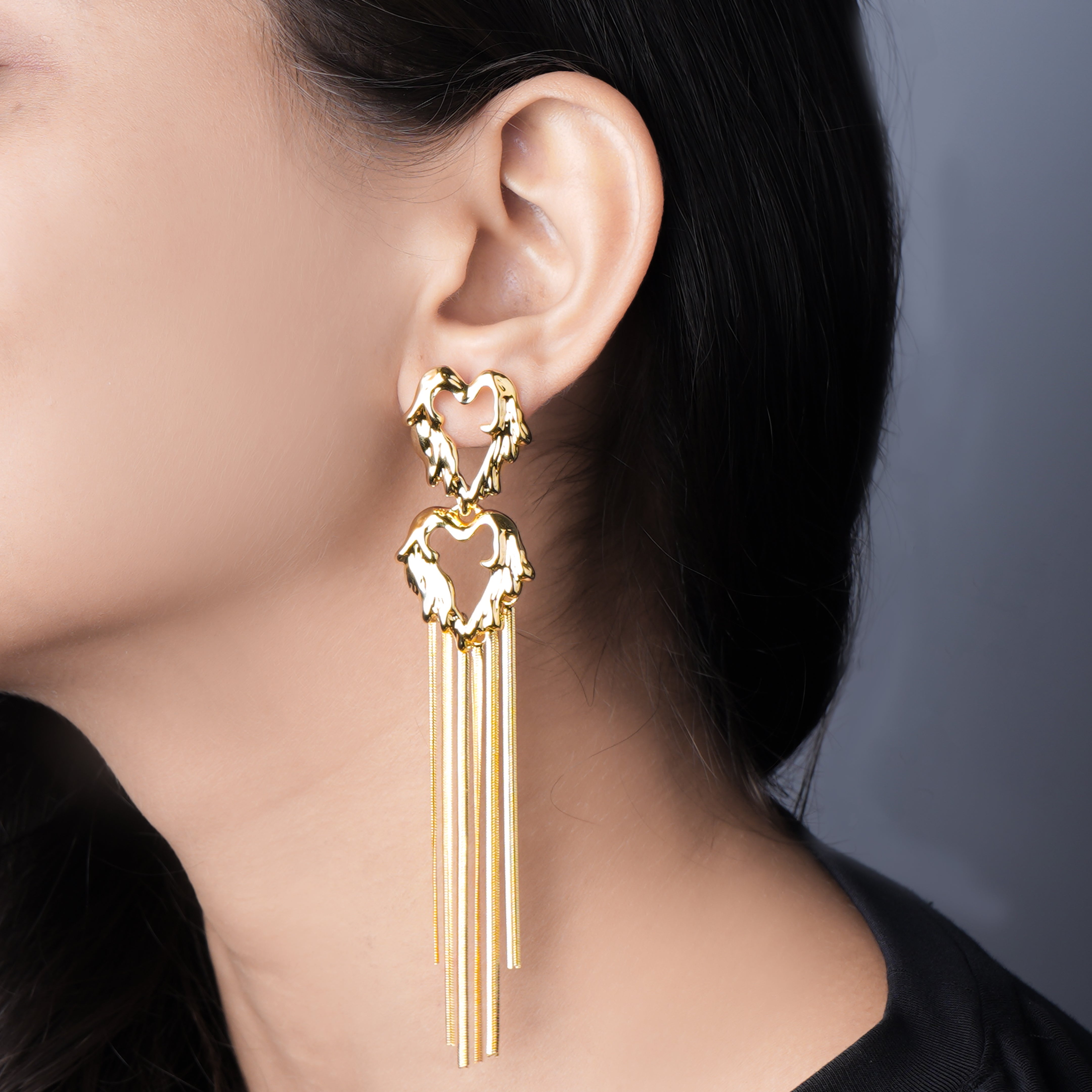 Heart Shape Drop Earrings