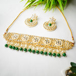 Load image into Gallery viewer, Gold Plated Kundan Stone Necklace Set