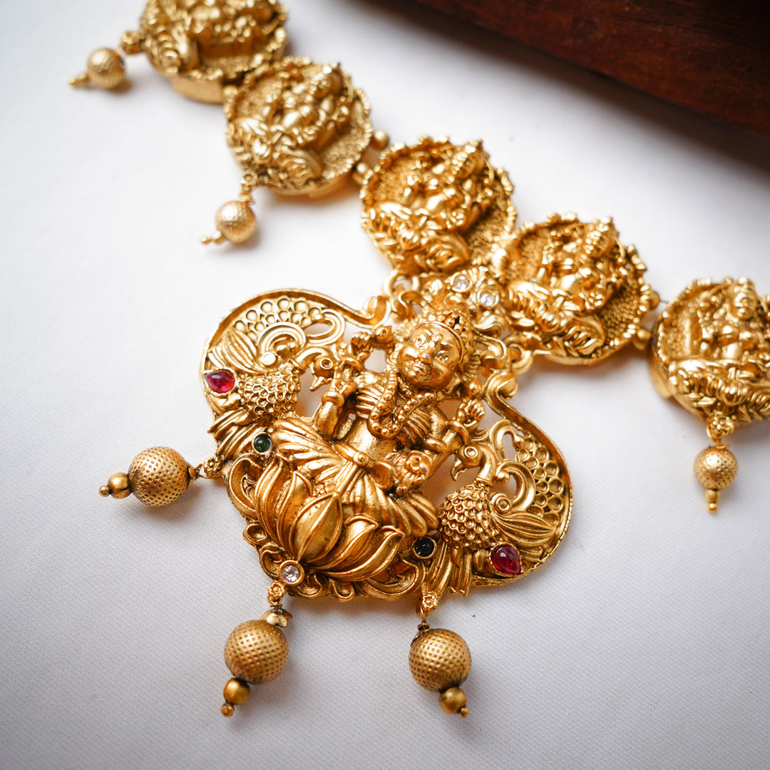 Temple Jewelry Devi Lakshmi Necklace Set