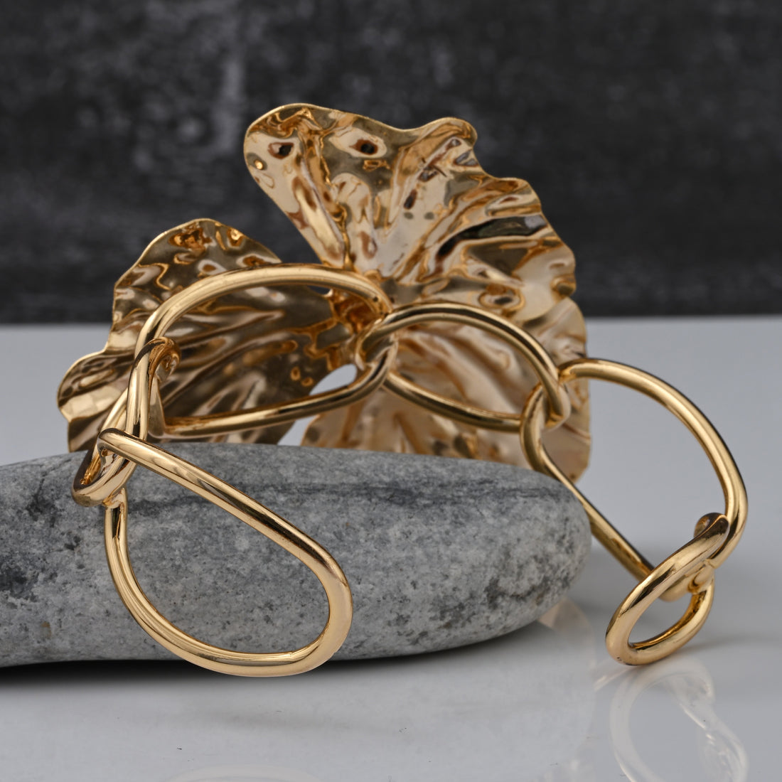 Golden Orchid Cuff Bracelet