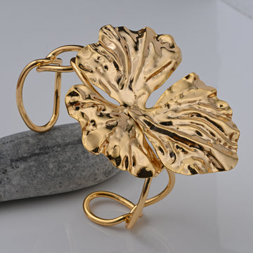 Golden Orchid Cuff Bracelet