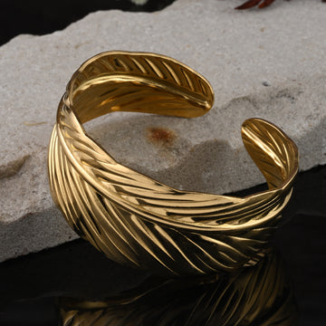 Golden Leaf Cuff Bracelet