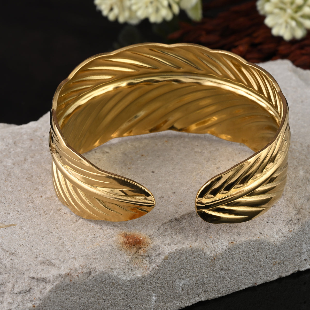 Golden Leaf Cuff Bracelet