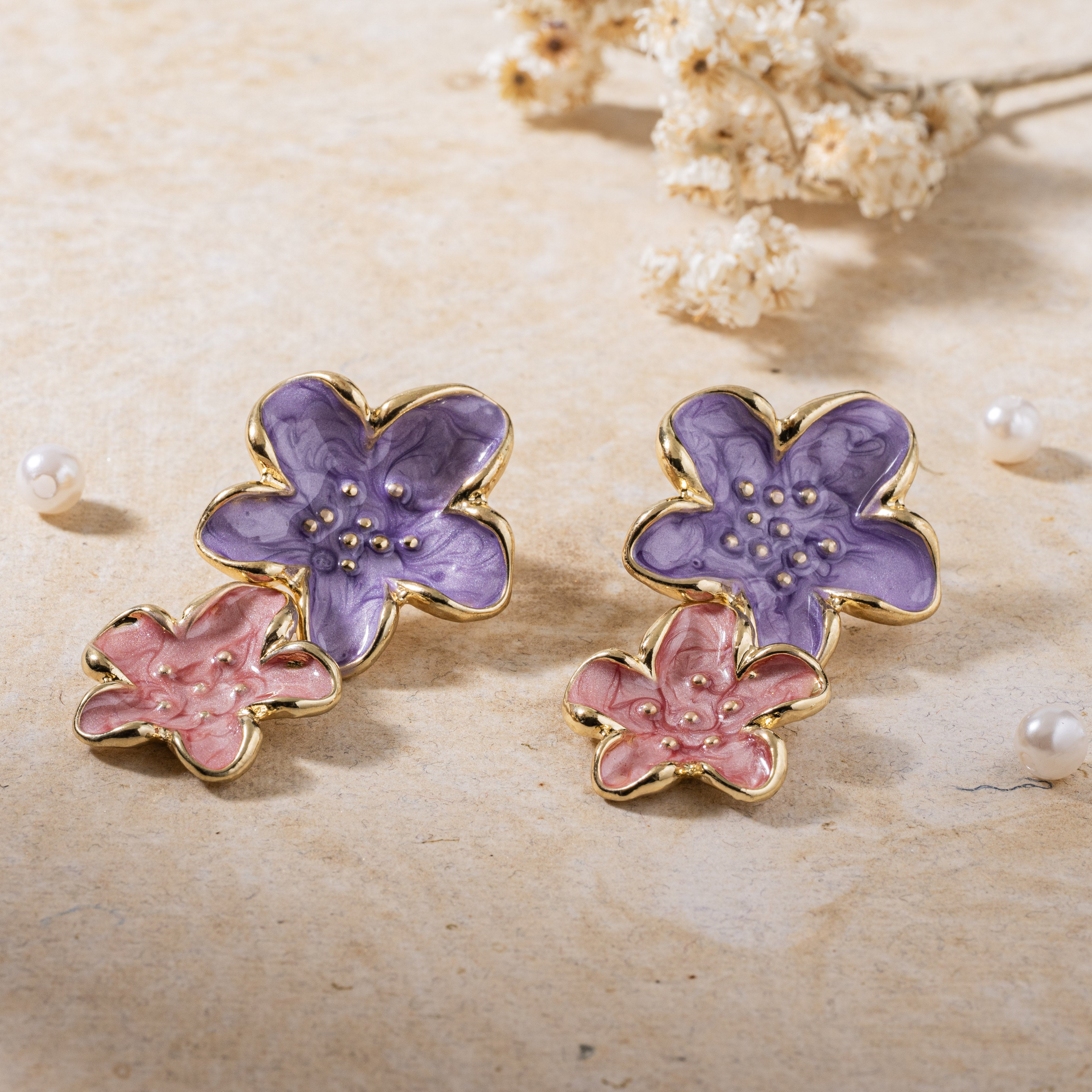 Floral Hanging Drop Earrings