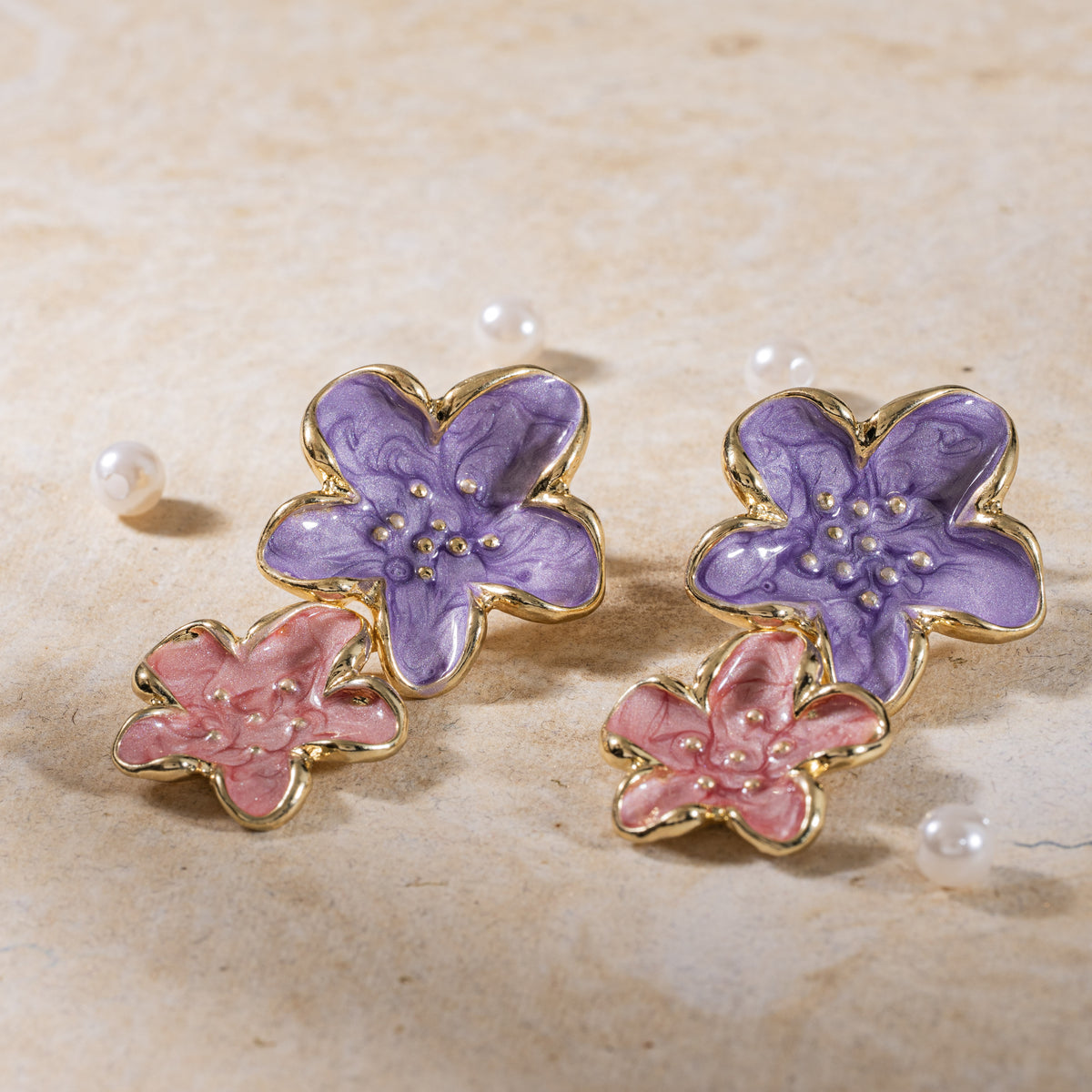 Floral Hanging Drop Earrings