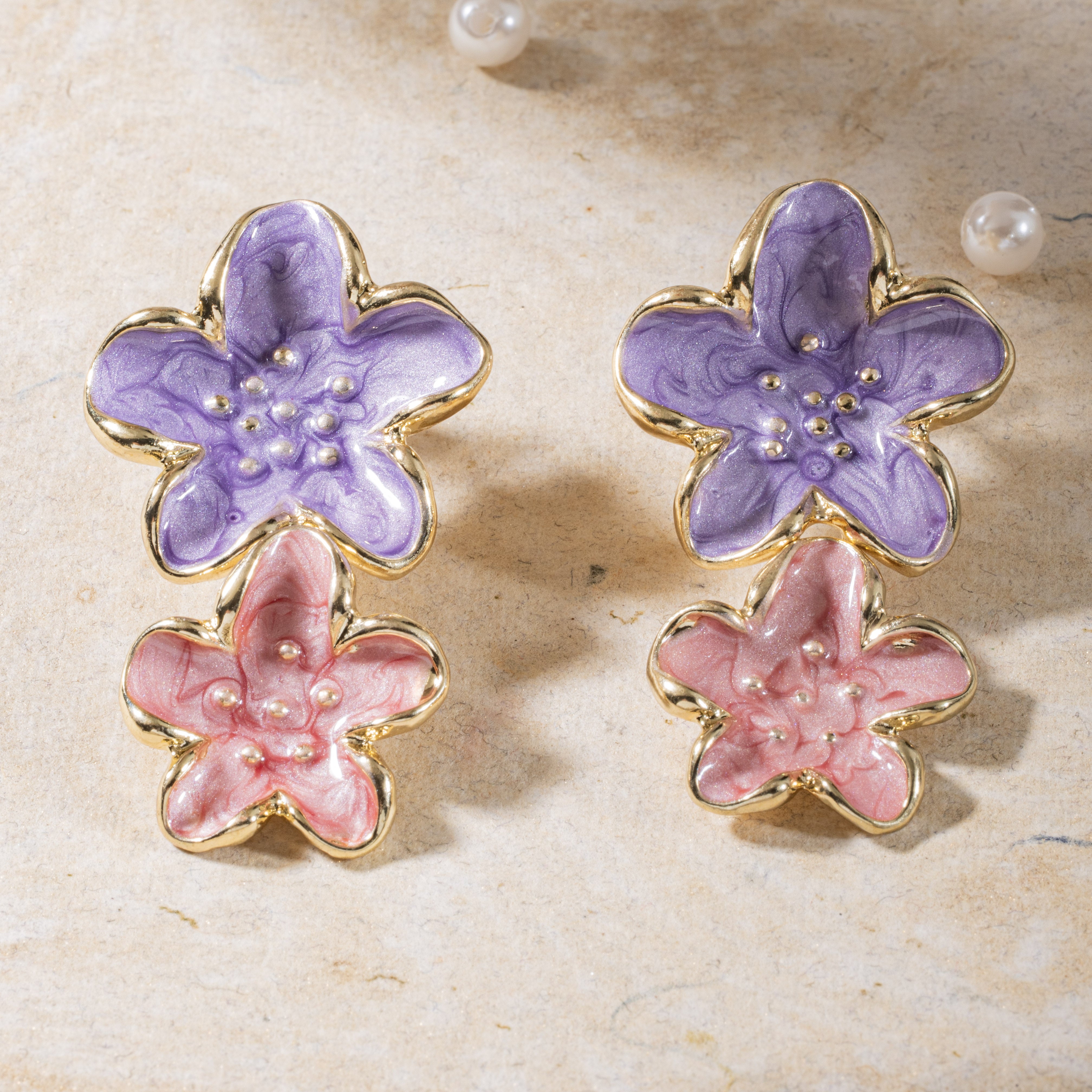 Floral Hanging Drop Earrings