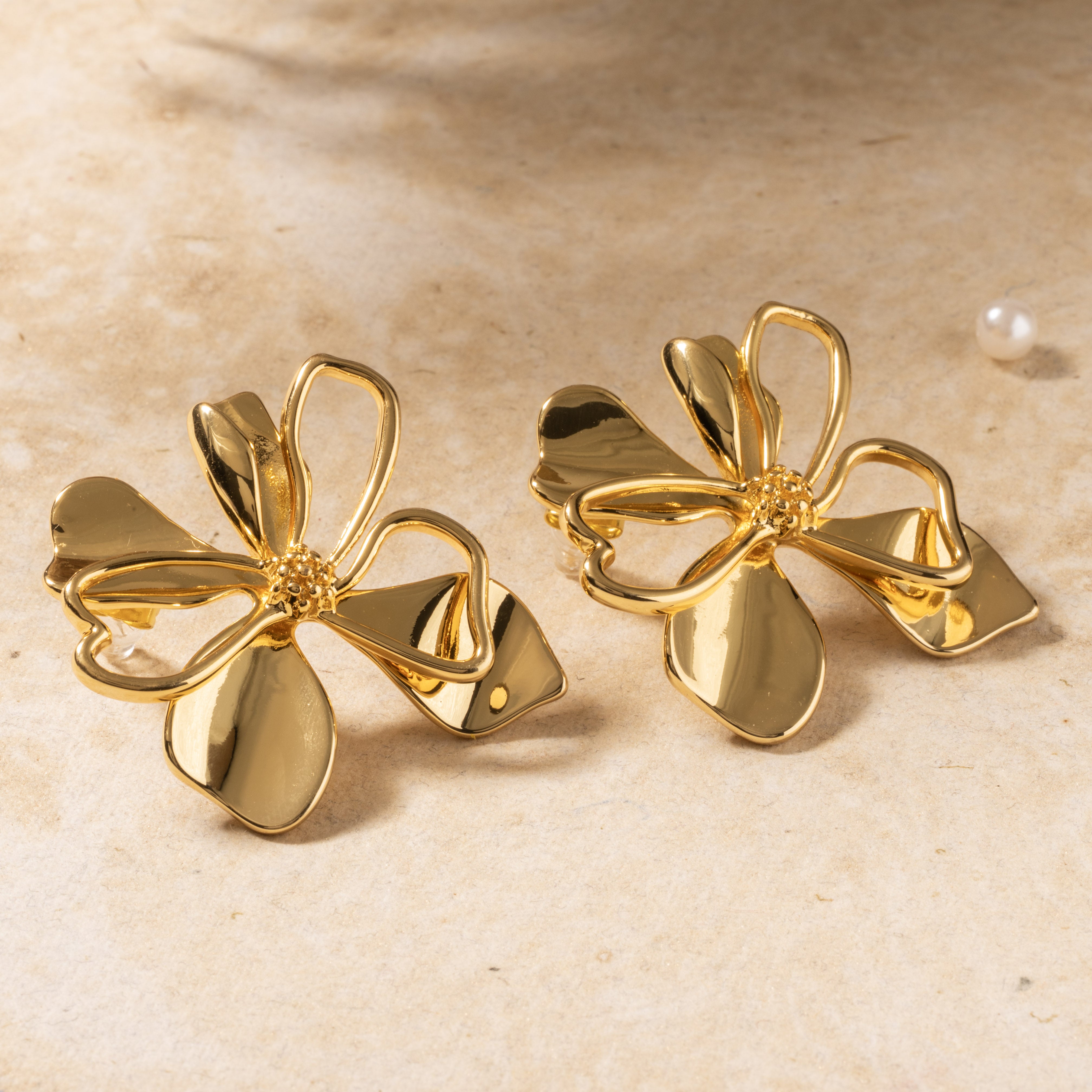 Golden Bloom Stud Earrings