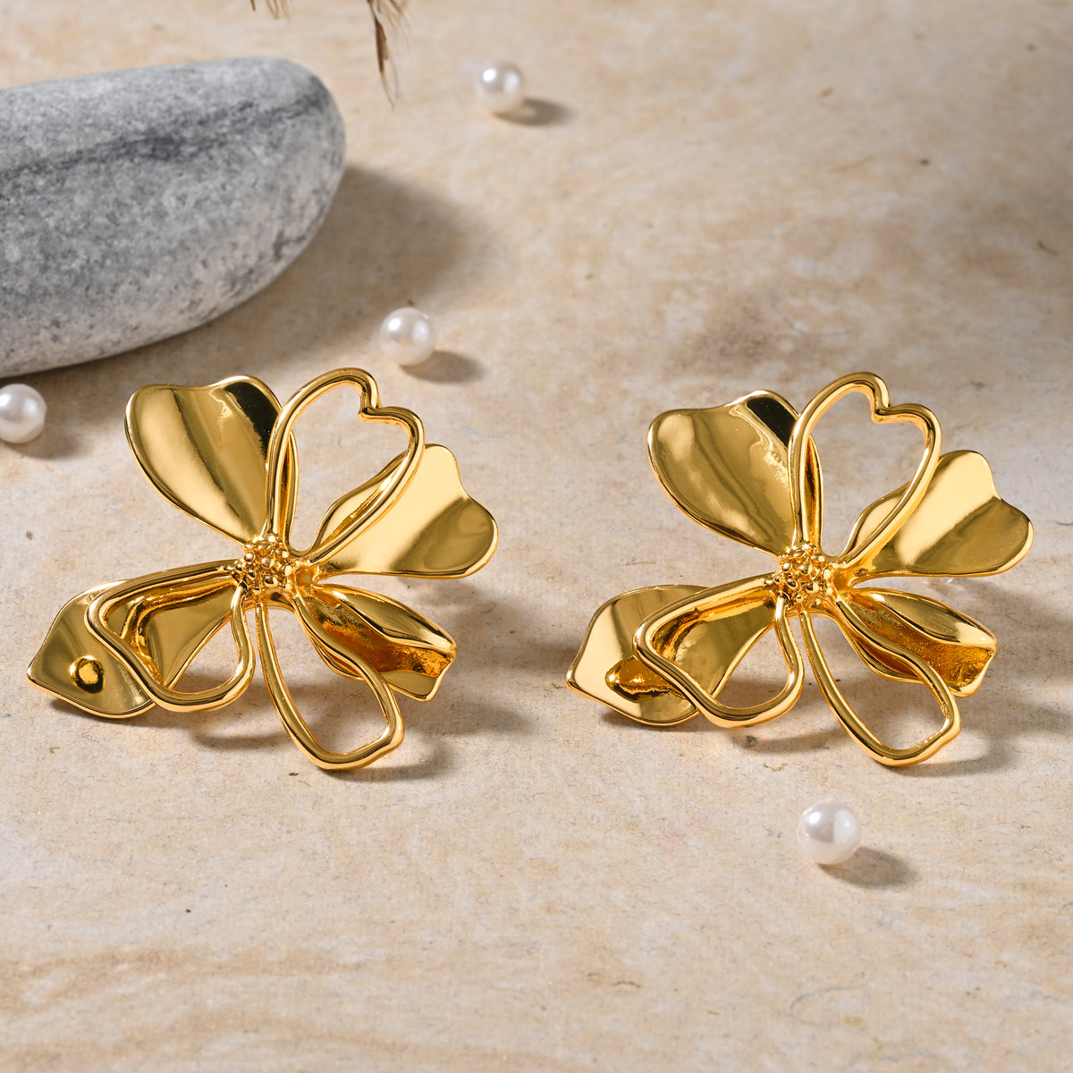 Golden Bloom Stud Earrings