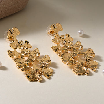 Golden Tassel Statement Earrings
