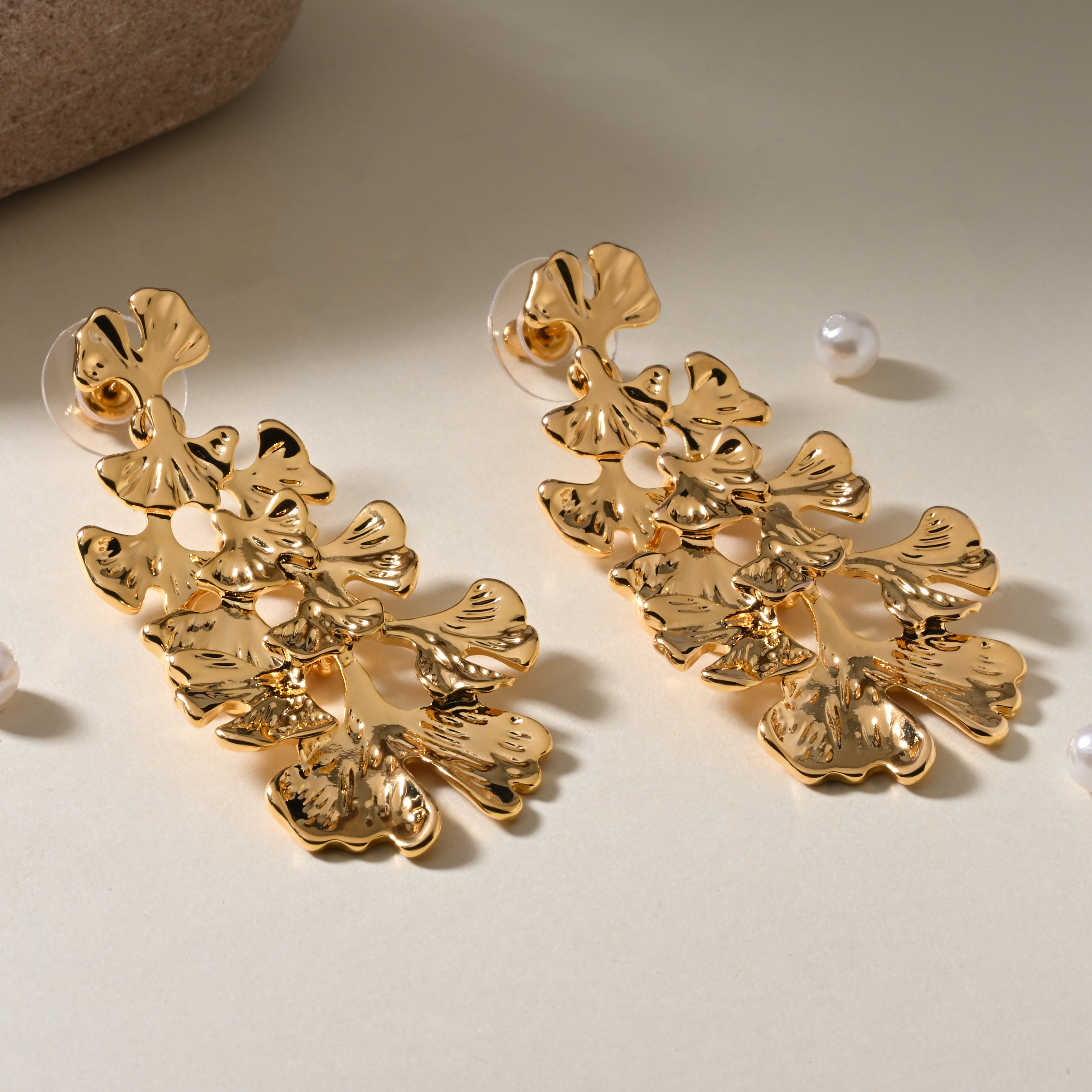 Golden Tassel Statement Earrings