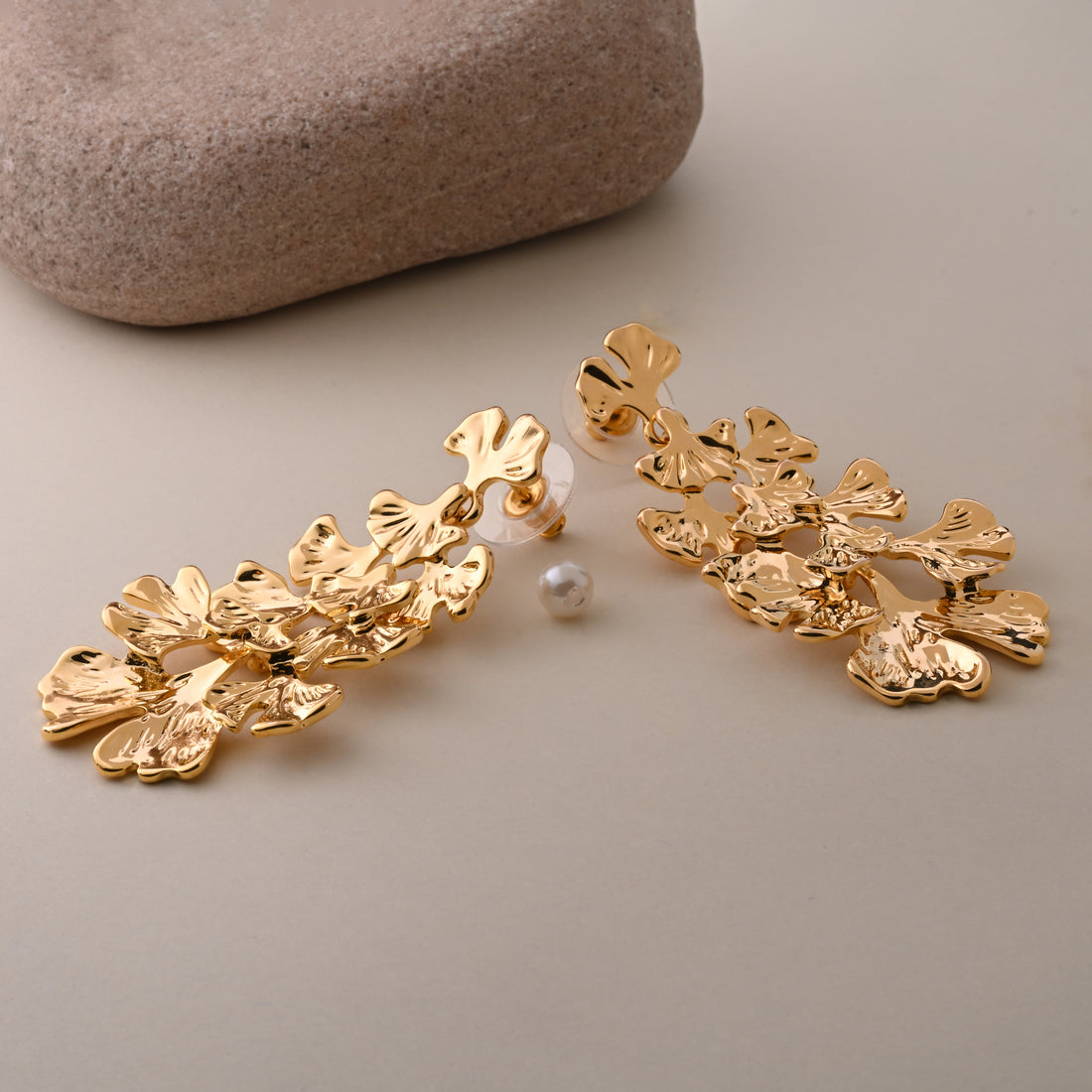 Golden Tassel Statement Earrings