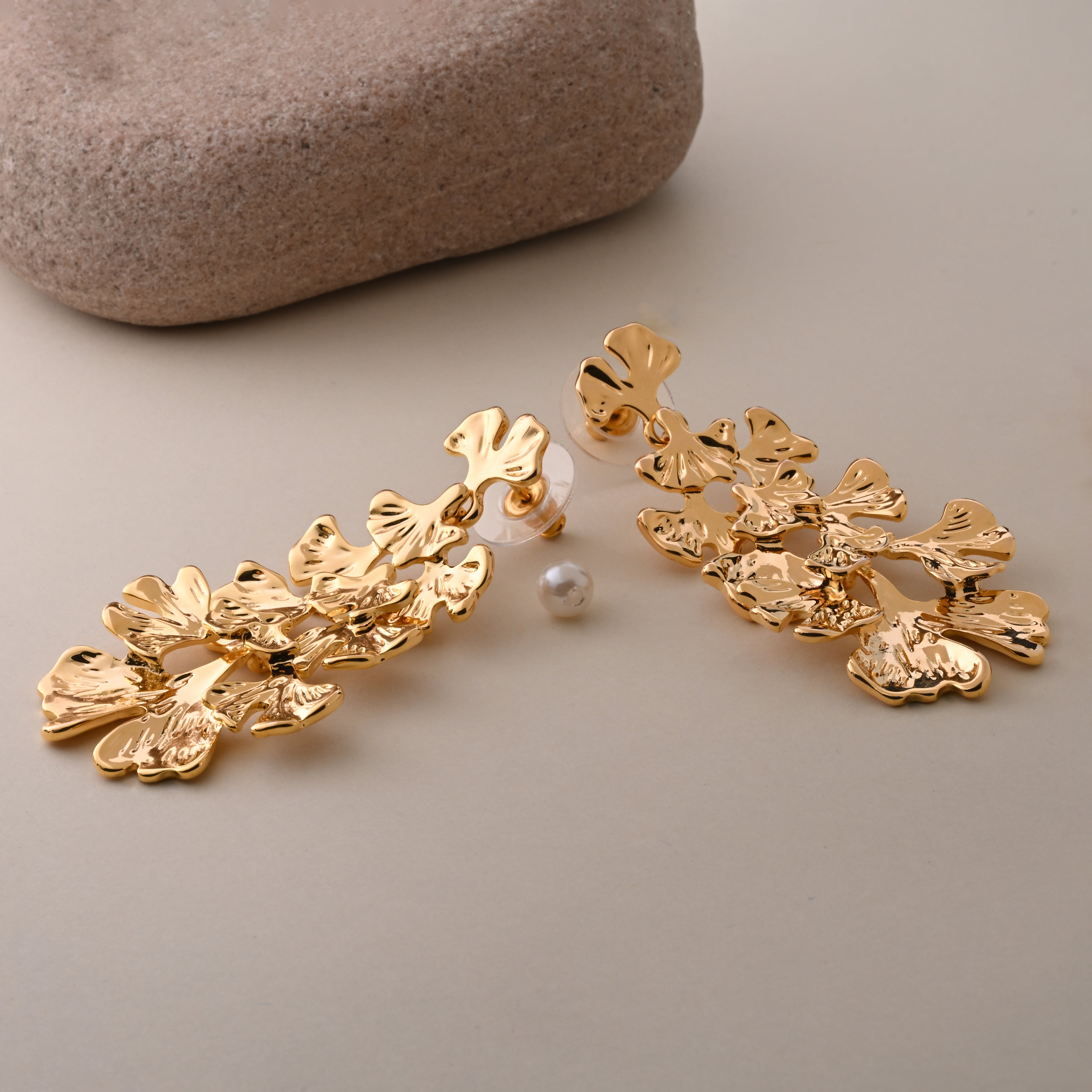Golden Tassel Statement Earrings