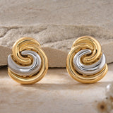 Gleaming Swirls Gold & Silver Studs