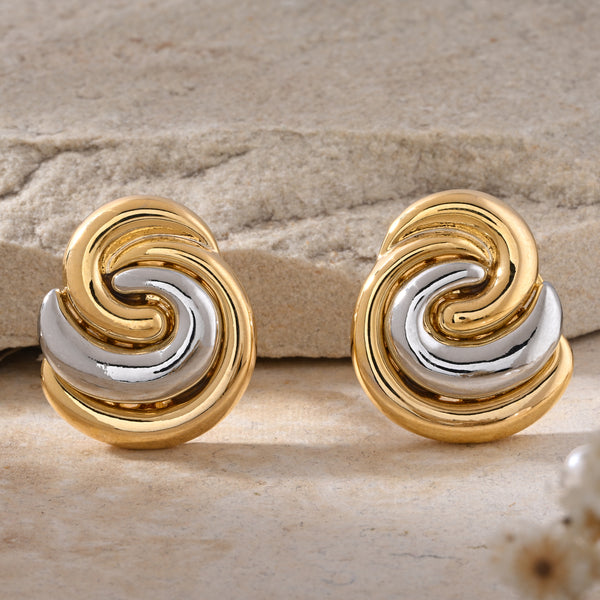Gleaming Swirls Gold & Silver Studs