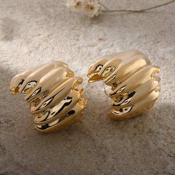 Sculpted Gold Stud Earrings