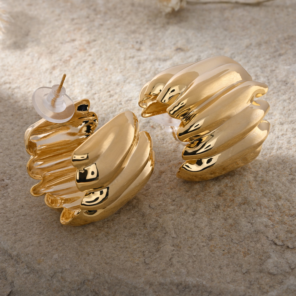 Sculpted Gold Stud Earrings