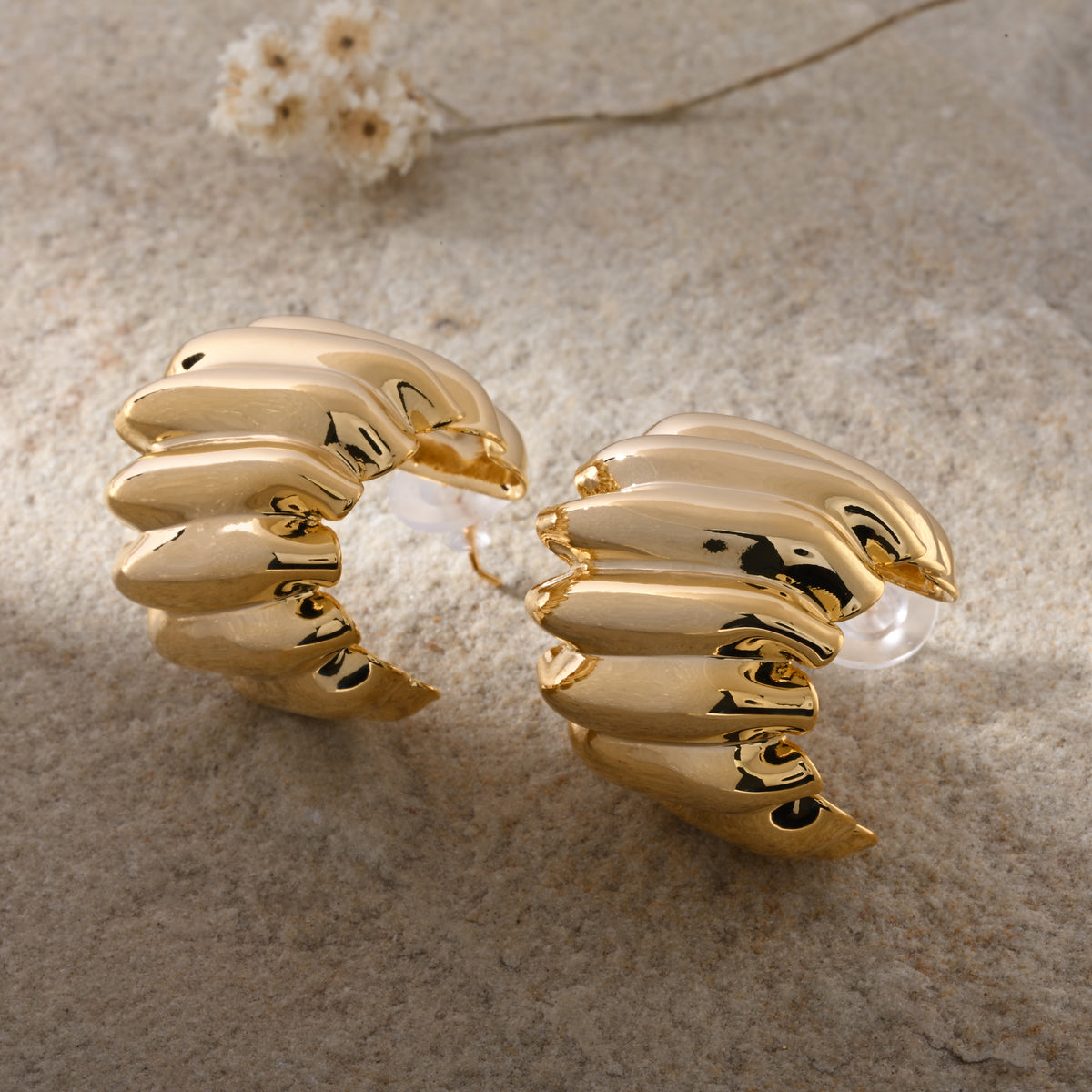 Sculpted Gold Stud Earrings