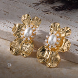 Blooming Gold - Statement Stud Earrings