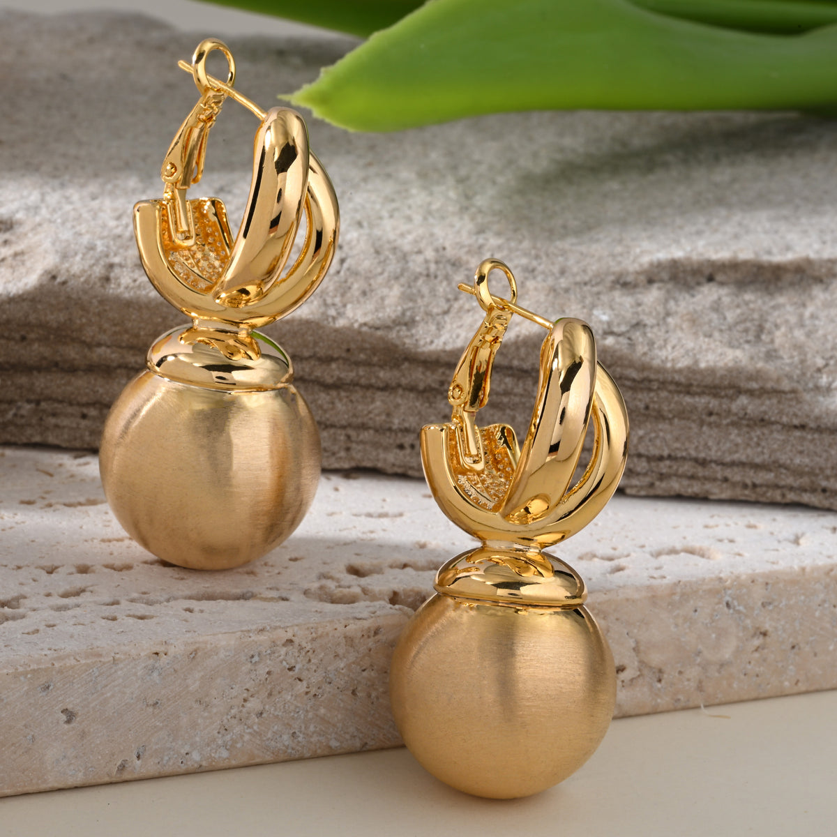 Gold Pop Drop Earrings