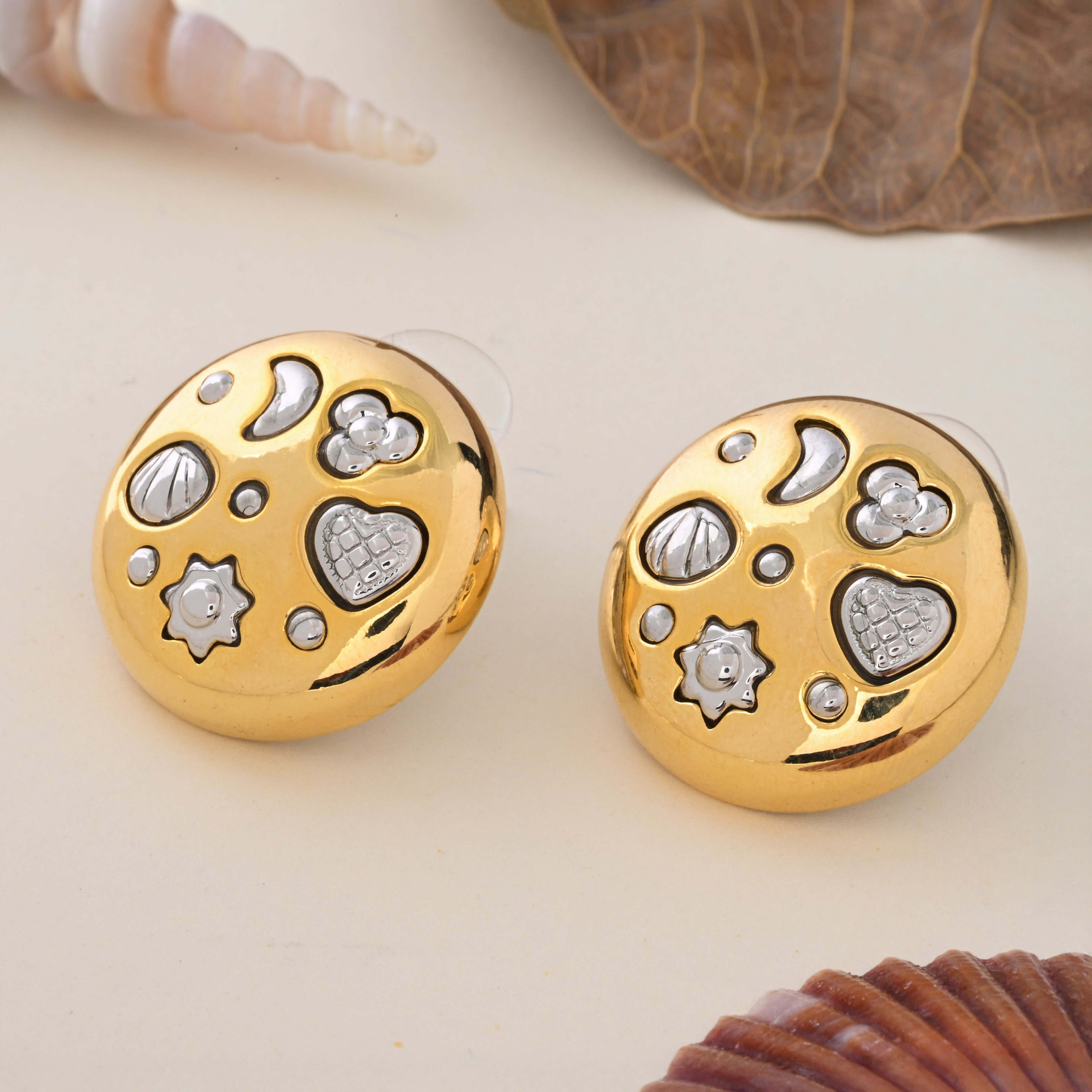 Nova - Gold & Silver Stud Earrings