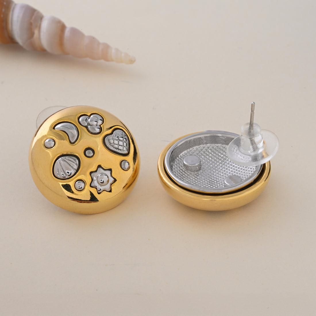 Nova - Gold & Silver Stud Earrings