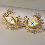 Evil Eye Golden Dangler Earrings