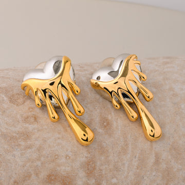 Melting Hearts - Statement Gold & Silver Studs