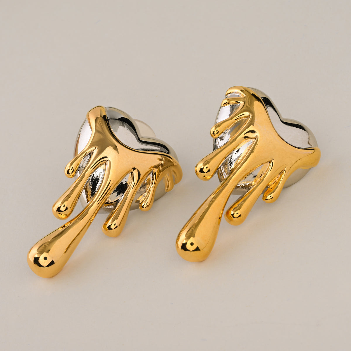 Melting Hearts - Statement Gold & Silver Studs