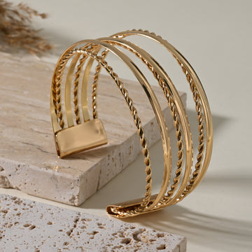 Layered Gold Cuff Bracelet