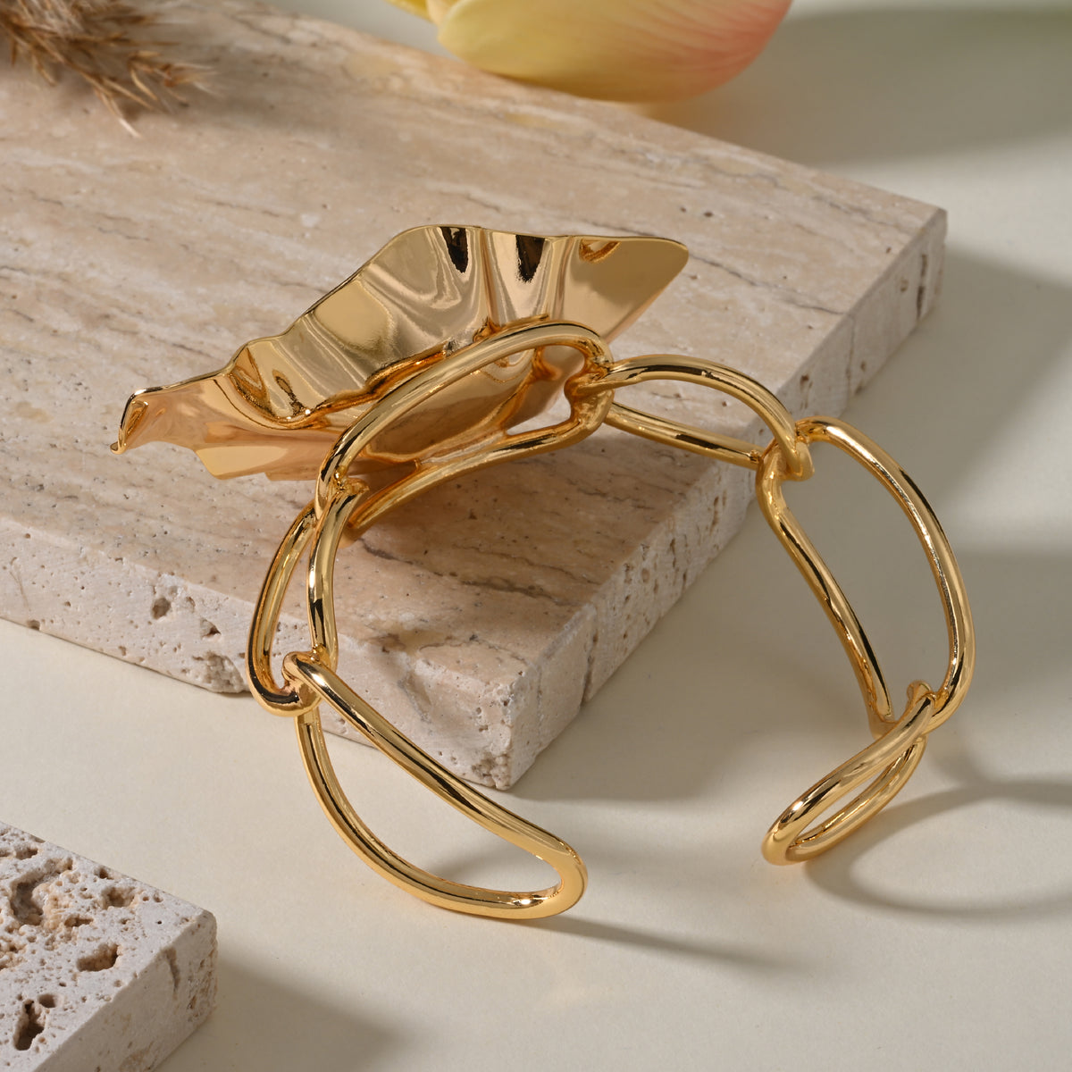 Golden Oyster Cuff Bracelet
