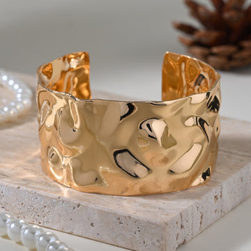 Golden Ripple Cuff Bracelet