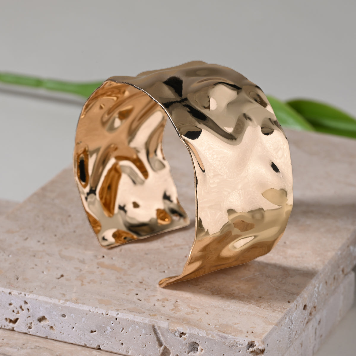 Golden Ripple Cuff Bracelet