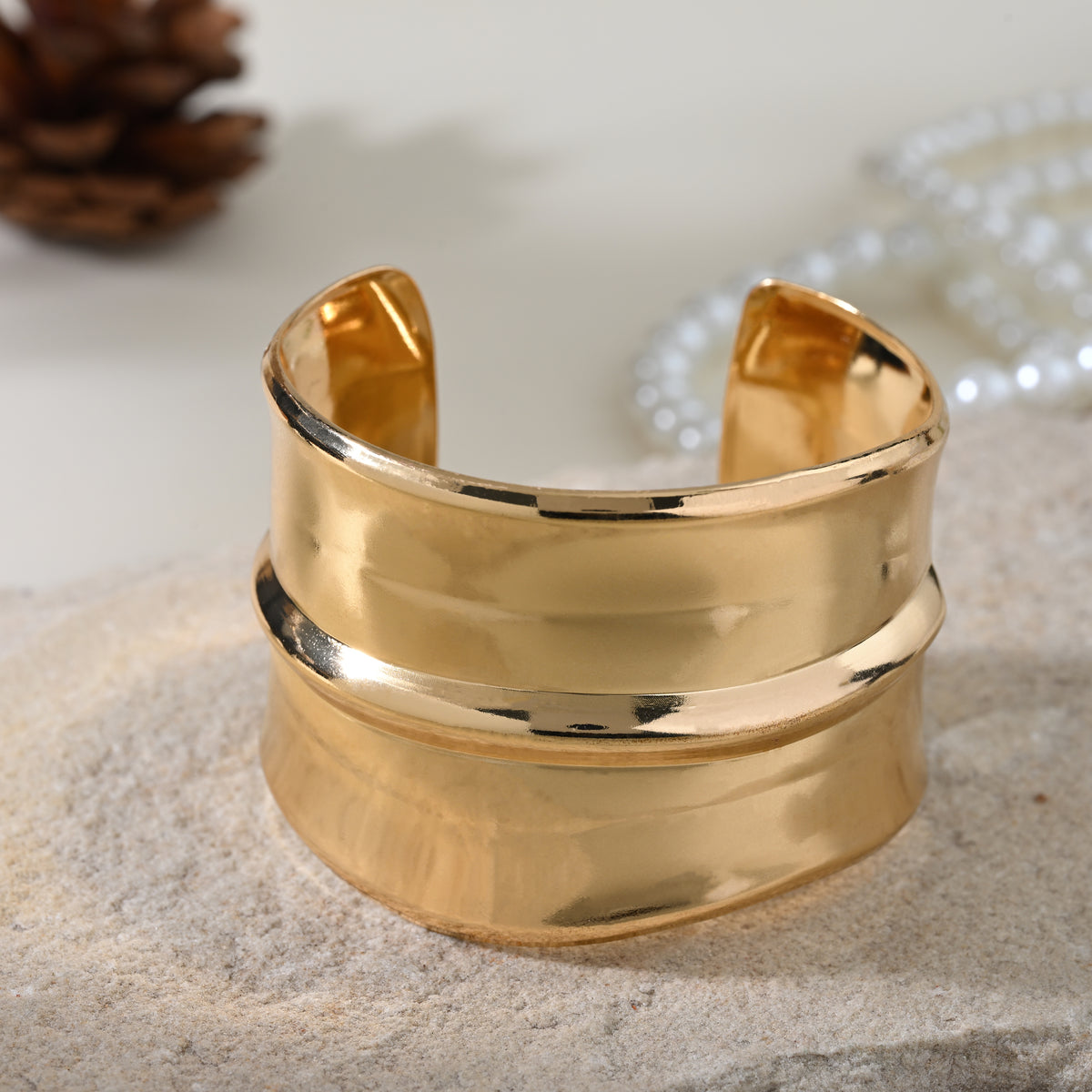 Golden Gloss Cuff Bracelet