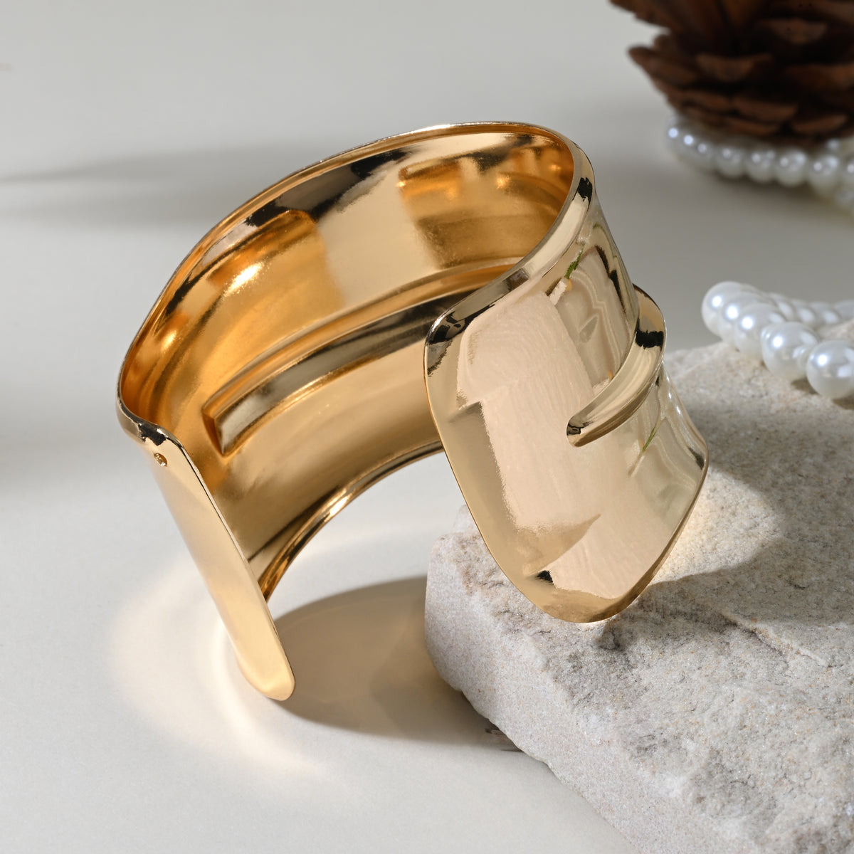 Golden Gloss Cuff Bracelet