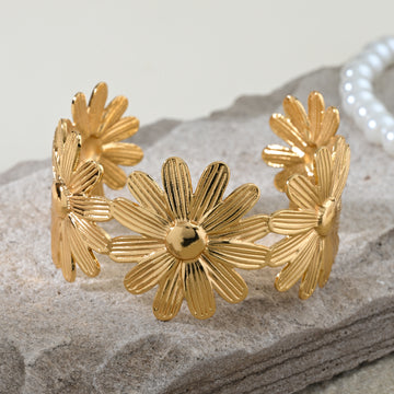Golden Daisies Cuff Bracelet