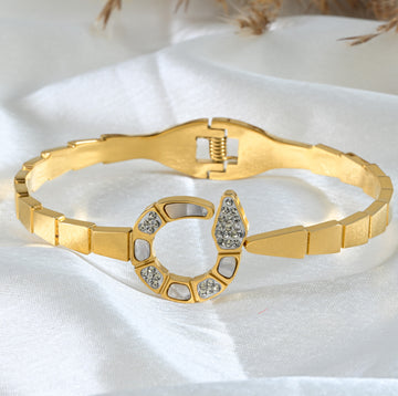 Crystal Snake - Statement Gold Bracelet