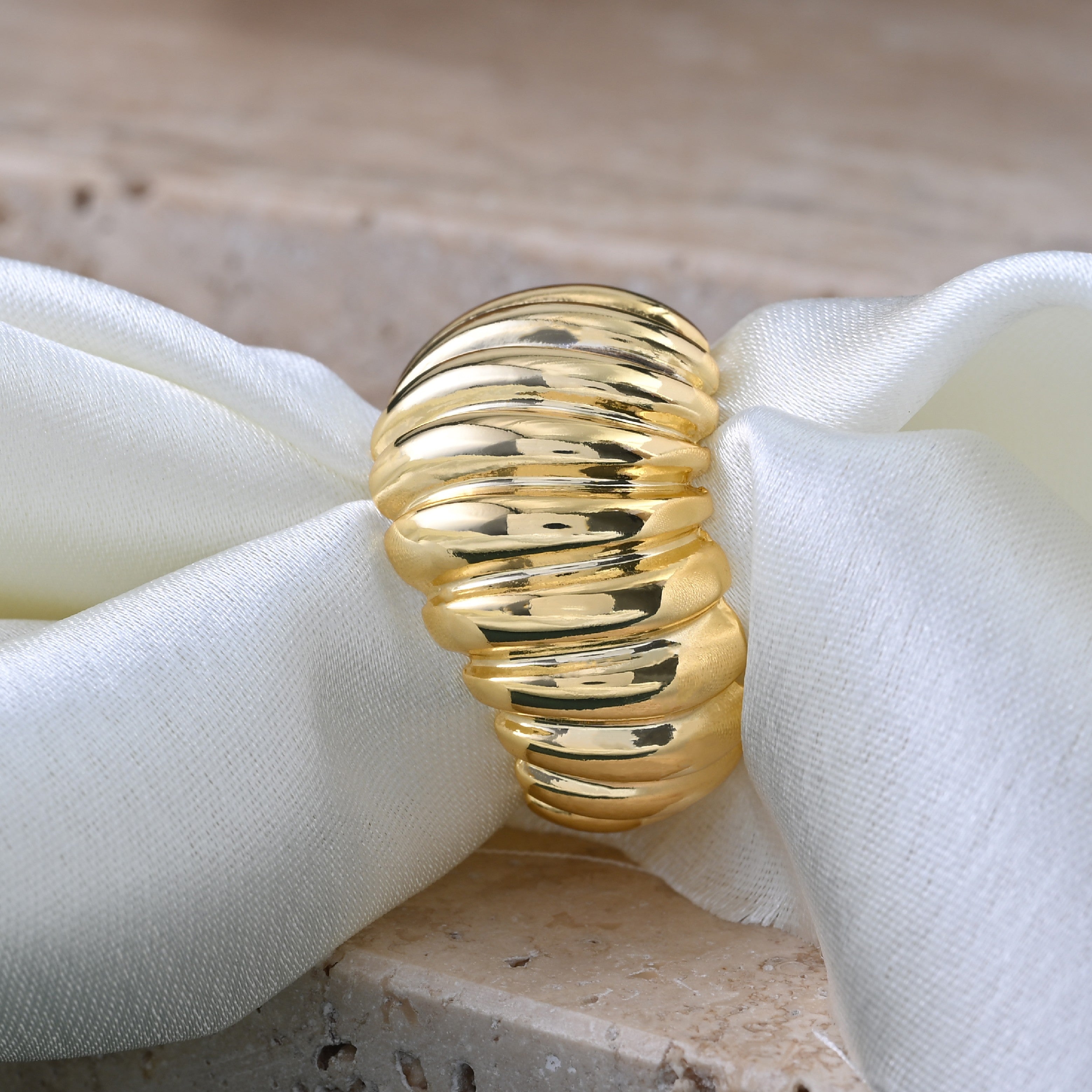 Golden Chunky Open Ring