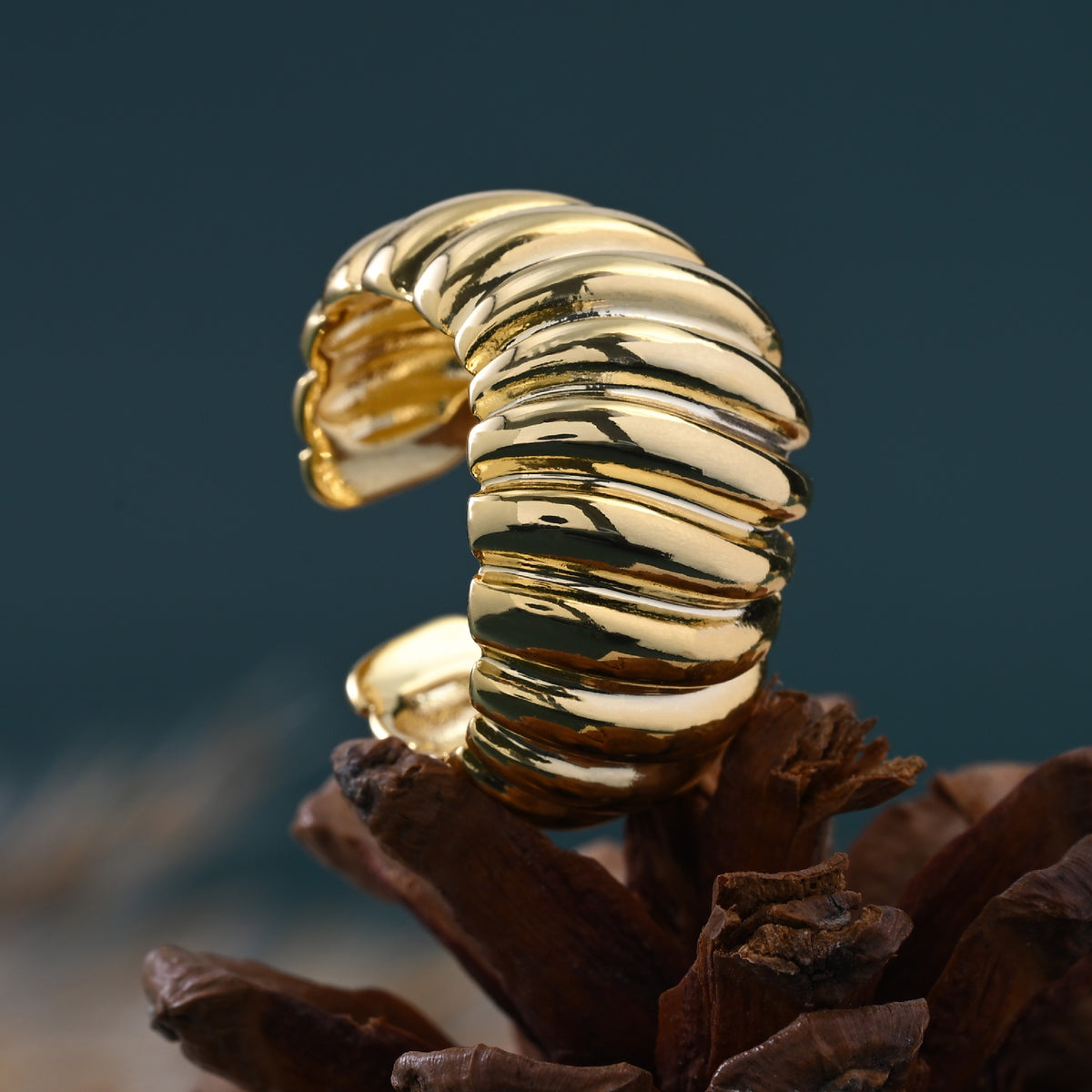 Golden Chunky Open Ring