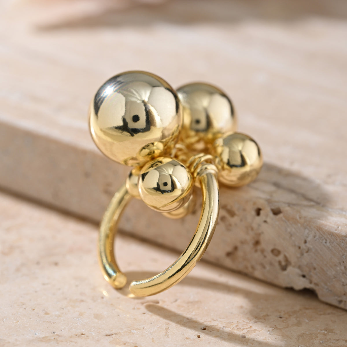 Golden Cluster - Statement Open Ring