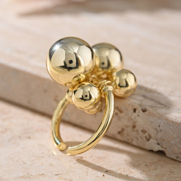 Golden Cluster - Statement Open Ring