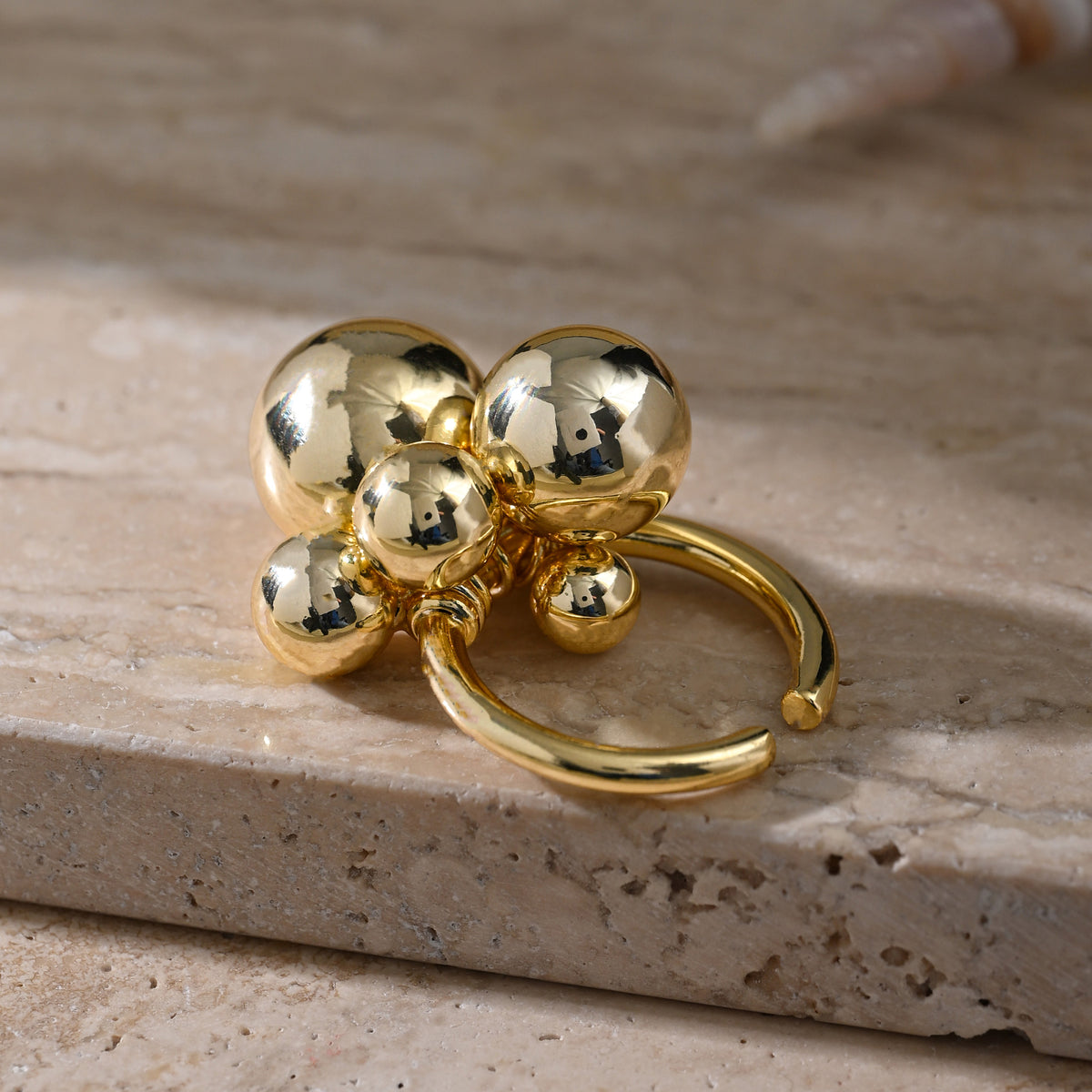 Golden Cluster - Statement Open Ring