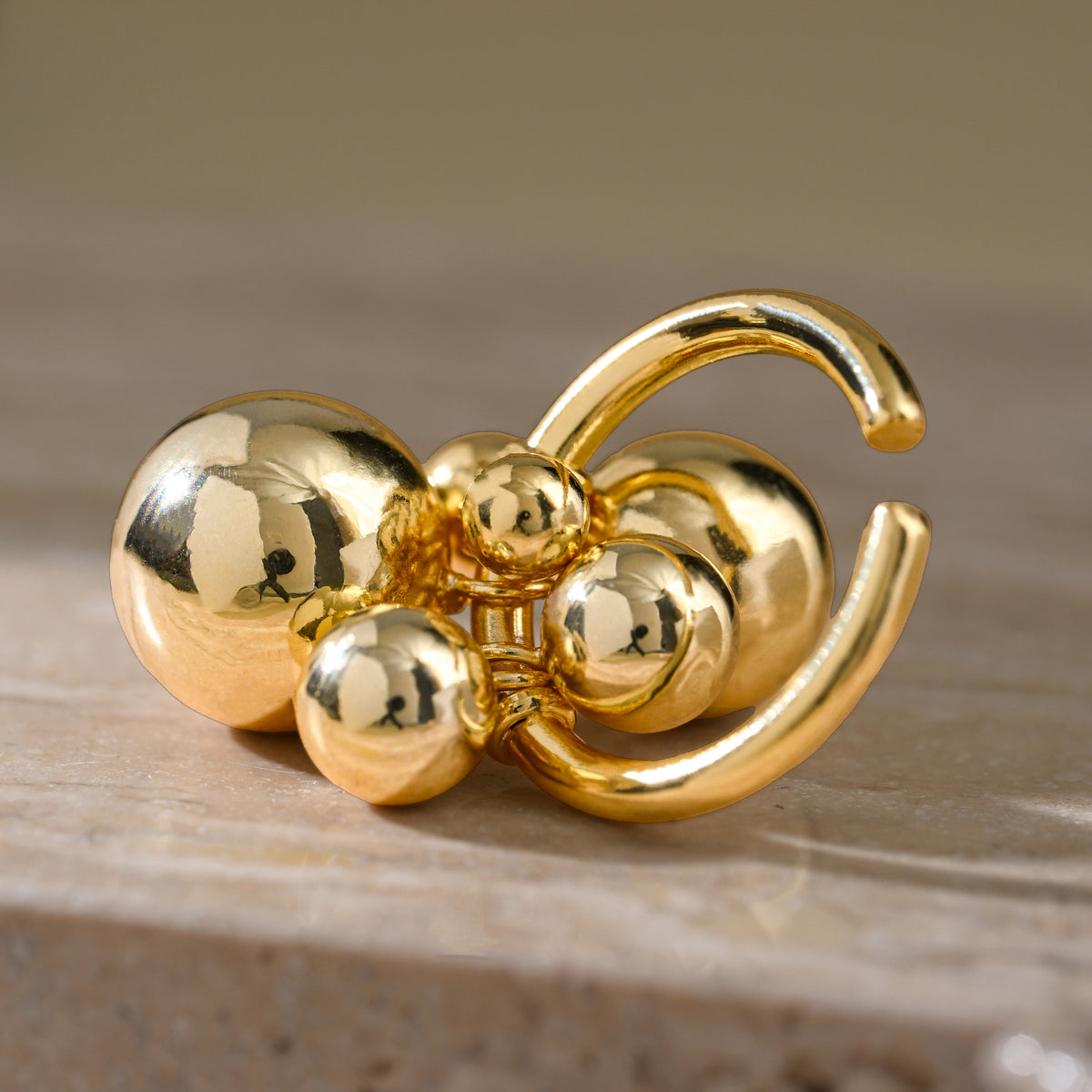 Golden Cluster - Statement Open Ring