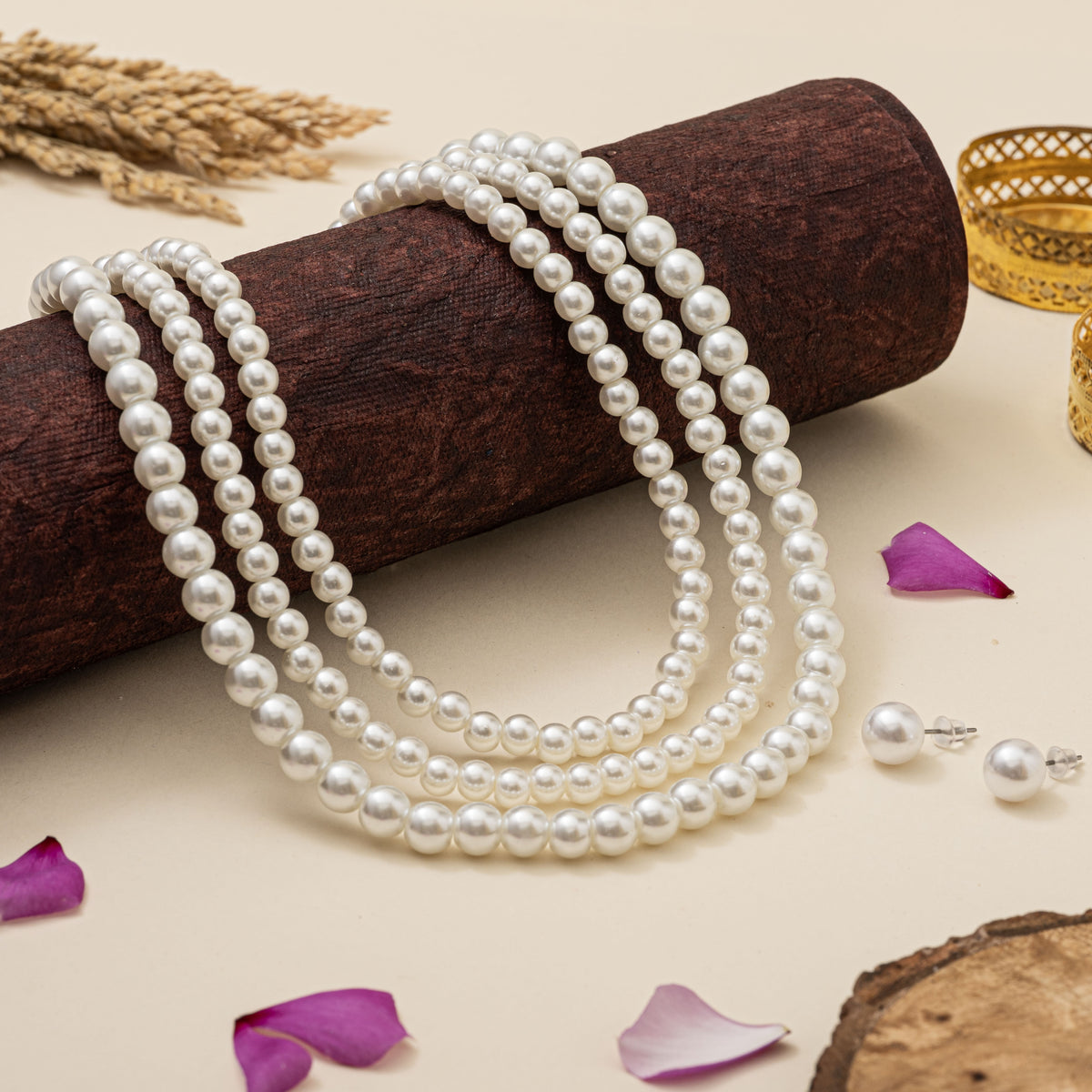 Pearly White - Layered Bead Necklace