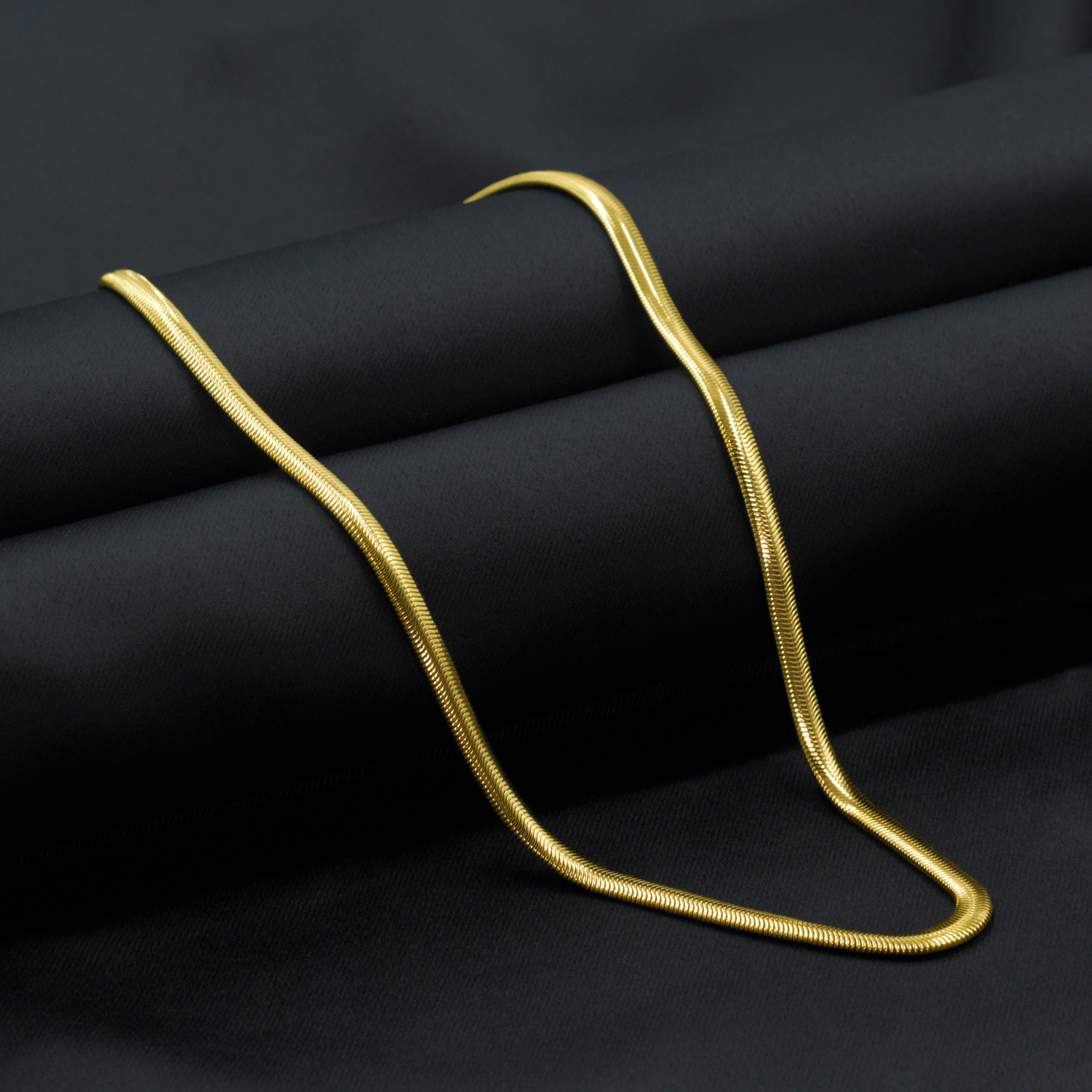 Glossy Gold Snake Chain Necklace