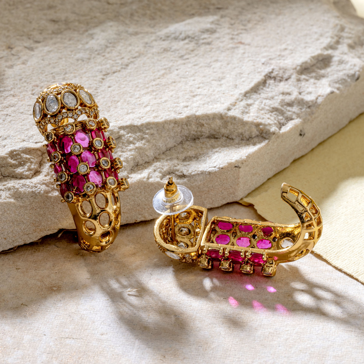 Rajasthani Pink Polki Hasli Set