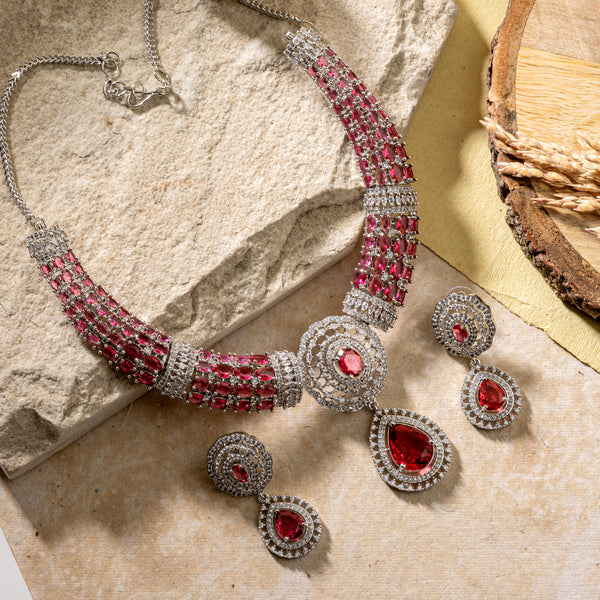 Blush Pink Bridal Teardrop Statement Set