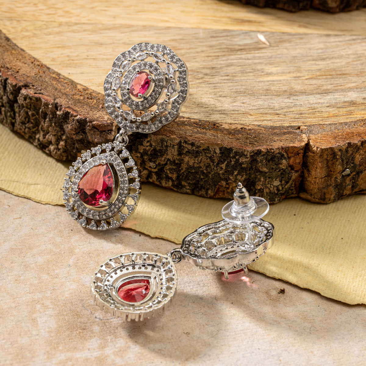 Blush Pink Bridal Teardrop Statement Set